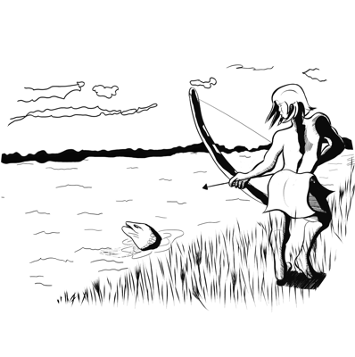 Inktober Fish b/w art 2020. Copyright © Sharon Austin. All rights reserved.